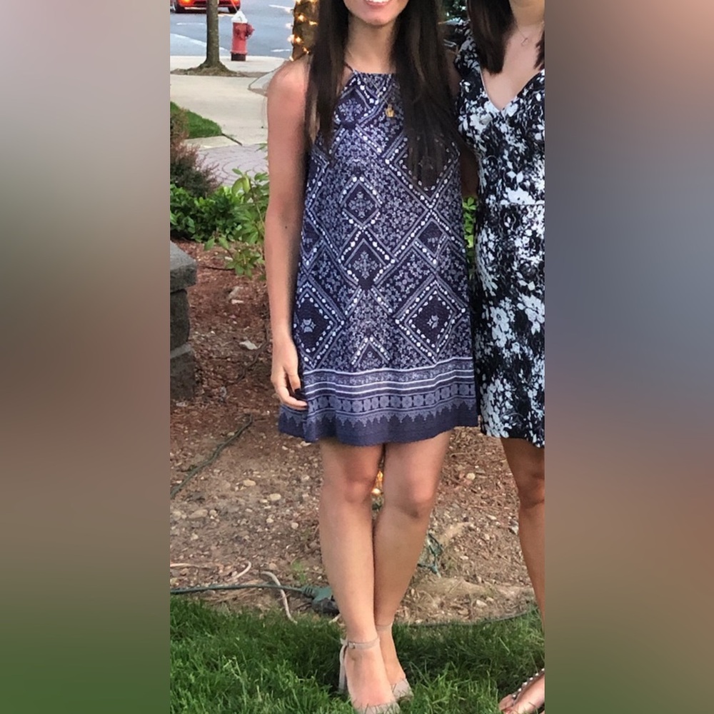 H&M Navy Paisley Midi Dress